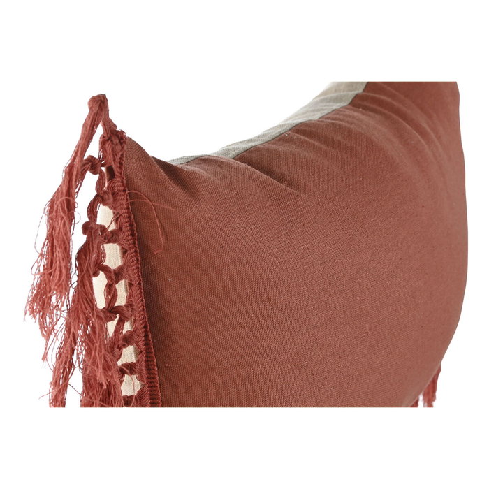 DKD Home Decor Cojín de Algodón Reciclado con Flecos Terracota DKD Home Decor Cojín de Algodón Reciclado con Flecos Terracota