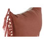 DKD Home Decor Cojín de Algodón Reciclado con Flecos Terracota