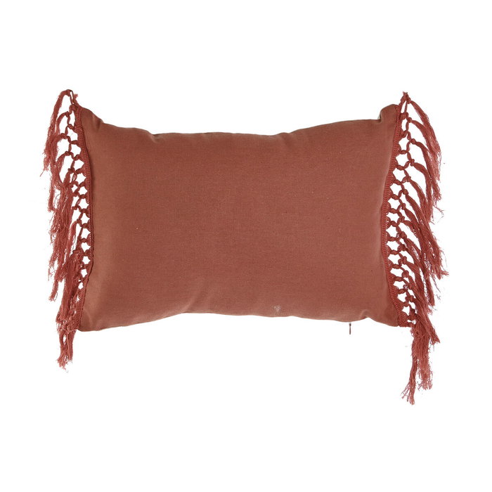DKD Home Decor Cojín de Algodón Reciclado con Flecos Terracota DKD Home Decor Cojín de Algodón Reciclado con Flecos Terracota