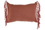 DKD Home Decor Cojín de Algodón Reciclado con Flecos Terracota