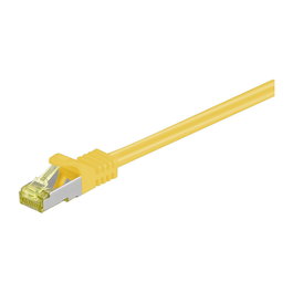 Goobay Cable de parcheo RJ-45 Cat 6.a S/FTP (PiMF), 0,5 m, Amarillo