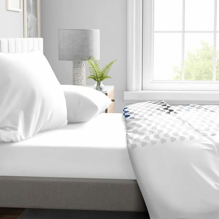 Home Linge Passion Sábana bajera ajustable HP71764 Blanca 140 x 190 cm + capó 30 cm