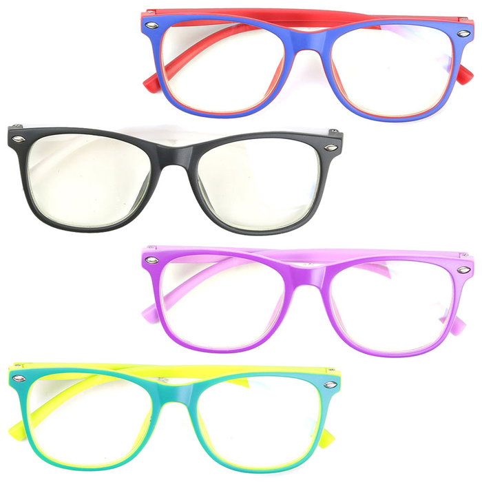 Sensly Gafas Anti-Luz Azul Niños | Filtrado Luz Azul Pantallas | Monturas Colores Surtidos con Funda | Graduaciones 2.5, 3, 3.5
