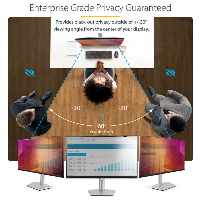 StarTech Filtro de Privacidad Dorado para Monitor 24 Pulgadas 16:9 Reversible Brillante Reduce Luz Azul