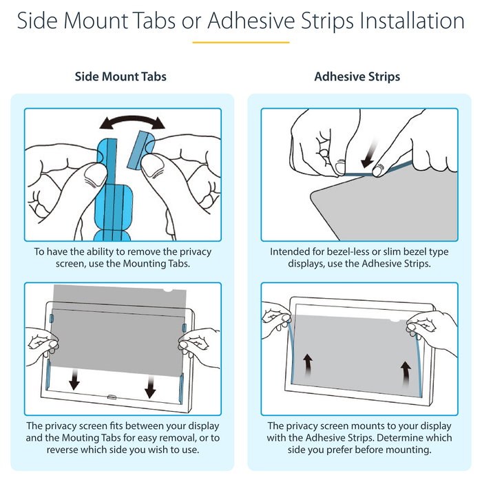 StarTech Filtro de Privacidad Dorado para Monitor 24 Pulgadas 16:9 Reversible Brillante Reduce Luz Azul