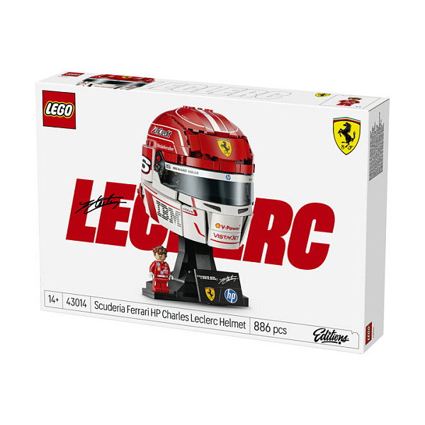 LEGO Scuderia Ferrari HP Casco de Charles Leclerc 43014, Juego de Construcción de 886 Piezas, para Mayores de 14 Años