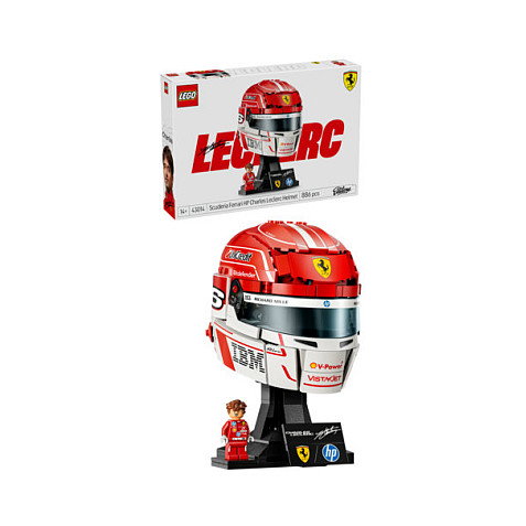 LEGO Scuderia Ferrari HP Casco de Charles Leclerc 43014, Juego de Construcción de 886 Piezas, para Mayores de 14 Años
