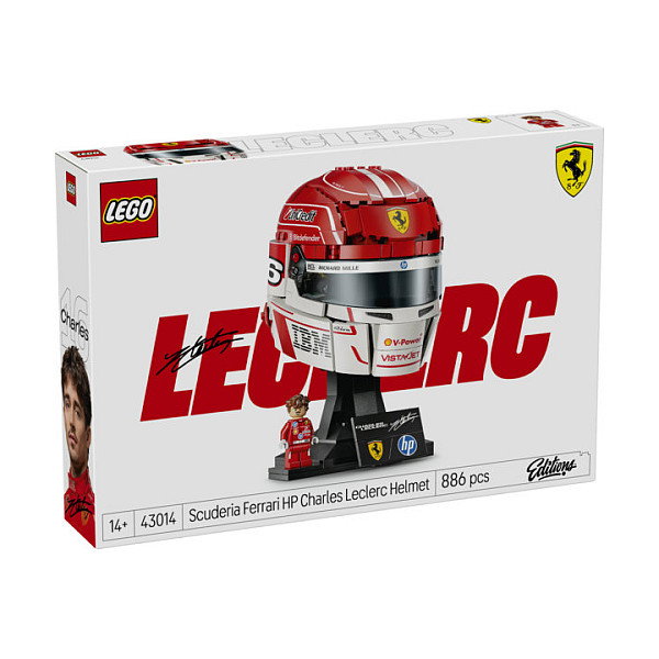 LEGO Scuderia Ferrari HP Casco de Charles Leclerc 43014, Juego de Construcción de 886 Piezas, para Mayores de 14 Años