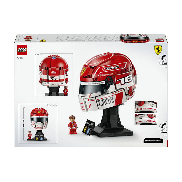 LEGO Scuderia Ferrari HP Casco de Charles Leclerc 43014, Juego de Construcción de 886 Piezas, para Mayores de 14 Años