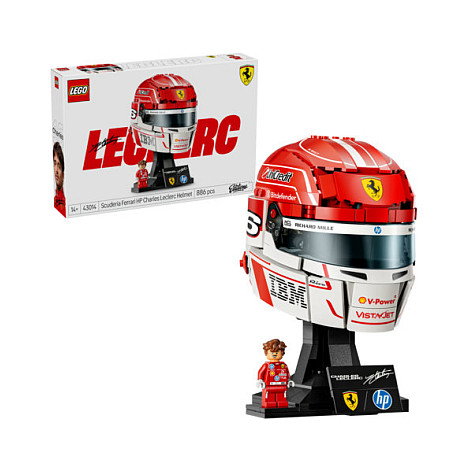 LEGO Scuderia Ferrari HP Casco de Charles Leclerc 43014, Juego de Construcción de 886 Piezas, para Mayores de 14 Años