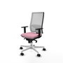 PIQUERAS Y CRESPO Silla de oficina Horna Rosa con malla Blanca