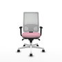 PIQUERAS Y CRESPO Silla de oficina Horna Rosa con malla Blanca