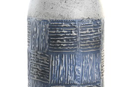 DKD Home Decor Jarrón de Metal Mosaico Bicolor 15x15x71 cm