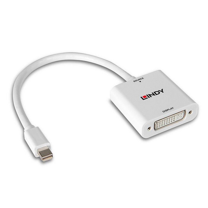 Lindy Convertidor Mini DisplayPort a DVI, Soporta hasta Full HD 1920x1200, Compacto, Plug and Play