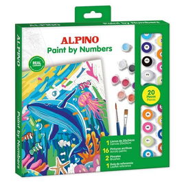 Alpino Pintura Por Números Ocean Lienzo 20x24 cm con 16 Colores Acrílicos y Pinceles