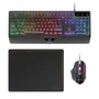 Mars Gaming MCP124 Pack Gaming: Teclado H-Mech, Ratón Óptico y Alfombrilla Negro