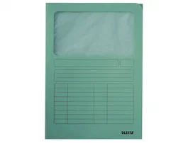 Leitz Subcarpeta de Cartulina DIN A4 con Ventanilla Transparente Verde