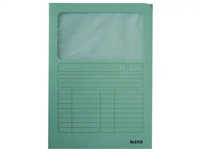 Leitz Subcarpeta de Cartulina DIN A4 con Ventanilla Transparente Verde Leitz Subcarpeta de Cartulina DIN A4 con Ventanilla Transparente Verde