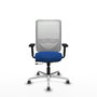 PIQUERAS Y CRESPO Silla de oficina Zulema con mecanismo Sincro/Traslack, Azul y Blanco