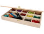 Innspiro Caja vitrina expositor madera de balsa 30x19x4cm con 14 compartimientos