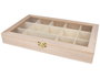 Innspiro Caja vitrina expositor madera de balsa 30x19x4cm con 14 compartimientos