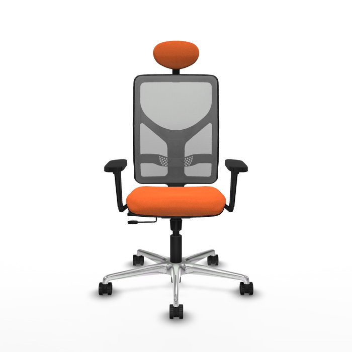 PIQUERAS Y CRESPO Silla de oficina Motilla con mecanismo Sincro/Traslack, Tela Naranja y Malla Gris PIQUERAS Y CRESPO Silla de oficina Motilla con mecanismo Sincro/Traslack, Tela Naranja y Malla Gris