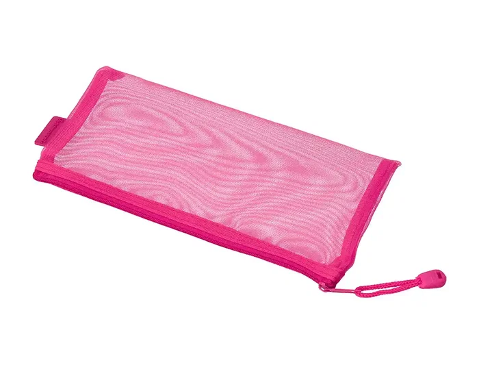 Liderpapel Bolsa zipper bag ticket poliester transpirable multiusos 230x115 mm rosa