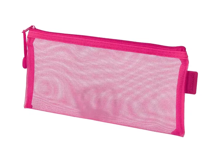 Liderpapel Bolsa zipper bag ticket poliester transpirable multiusos 230x115 mm rosa