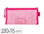 Liderpapel Bolsa zipper bag ticket poliester transpirable multiusos 230x115 mm rosa
