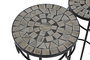 DKD Home Decor Mesita Auxiliar Terraza Y Jardin Multicolor Negro 30 x 69 x 30 cm Set de 3