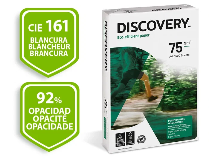 Discovery Papel A4 75g Set de 5 Paquetes de 500 Hojas