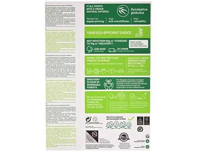 Discovery Papel Multiuso DIN A4 75g, 500 Hojas Discovery Papel Multiuso DIN A4 75g, 500 Hojas