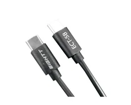 Eightt ECT-5B Cable USB-C a USB-C de 1 Metro, Macho Derecho a Macho Derecho, Color Negro - 1 Pieza
