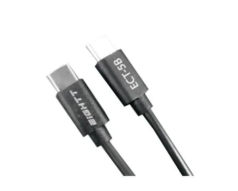 Eightt ECT-5B Cable USB-C a USB-C de 1 Metro, Macho Derecho a Macho Derecho, Color Negro - 1 Pieza
