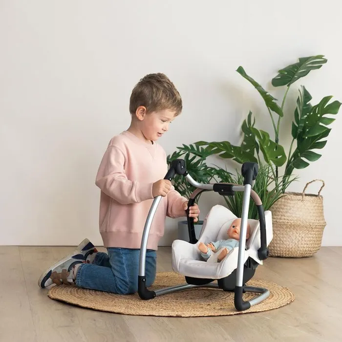 Smoby Maxi-Cosi Silla de coche y Trona 3 en 1 color beige para muñecas SMO3032162402450 a partir de 3 años