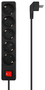 Aisens Regleta de 5 Tomas con Interruptor y Cable 1,4m, Negro