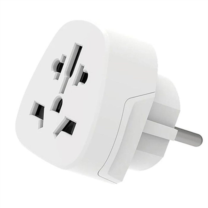Ewent EW1480 Adaptador de Viaje Universal a Europa Schuko Blanco