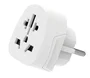 Ewent EW1480 Adaptador de Enchufe Universal del Mundo a Europa, Tipo C Schuko, para USA UK AUS China, Con Protección Infantil y Sobrecarga, Blanco