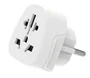 Ewent EW1480 Adaptador de Enchufe Universal del Mundo a Europa, Tipo C Schuko, para USA UK AUS China, Con Protección Infantil y Sobrecarga, Blanco