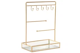 DKD Home Decor Joyero Metal Dorado 7.5 x 32.5 x 21 cm (2 Unidades)