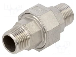 GEBO Conector Doble de Acero Inoxidable 1.4408 G 1/2 Pulgadas