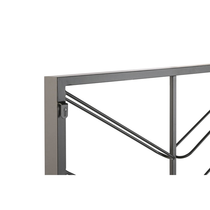 DKD Home Decor Botellero de Metal Negro para Pared, 16 Botellas