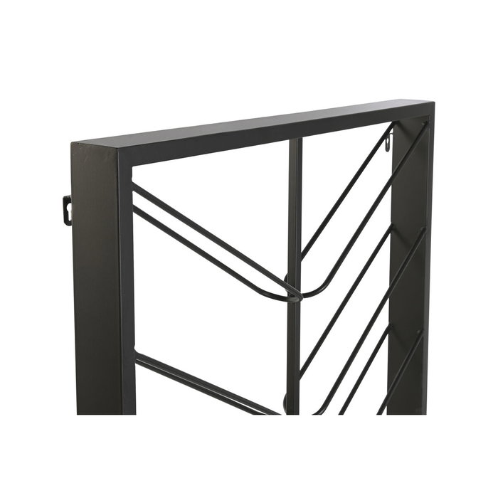 DKD Home Decor Botellero de Metal Negro para Pared, 16 Botellas