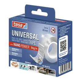 Tesa Cinta de doble cara universal con nano power 30 mm x 1 m