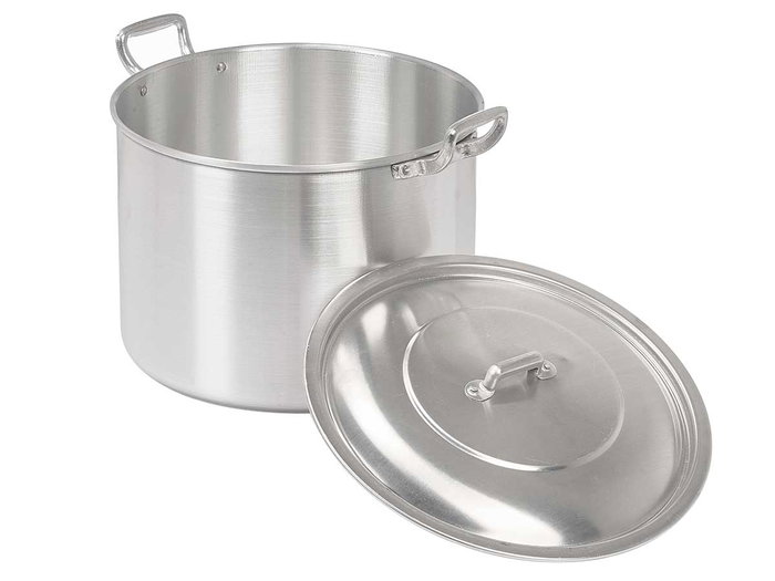 KINVARA Olla de Aluminio 28 cm 12,5 L Plata, Pack de 2