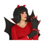 Demonia Guantes Negros con Garras Rojas Largas para Disfraz de Diabla