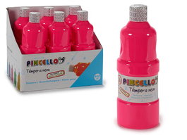 PINCELLO Tempera 400ml Neón Rosa 6.5 x 18 x 6.5 cm (Set de 24)