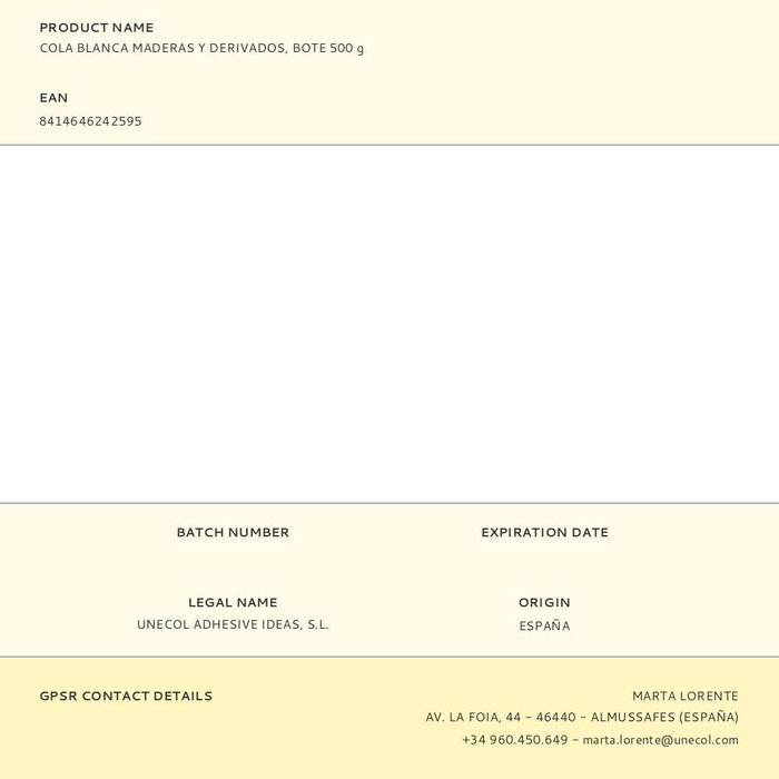 Supertite Cola Blanca A2425, Bote 500 g, Especial Maderas y Derivados