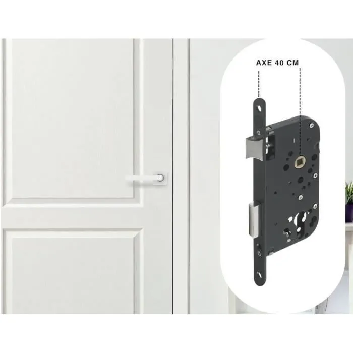 Yale Y60R-A40/N Cerradura de embutir con agujero para cilindro, Eje 40mm, Caja 148mm, Negra, para Puerta de entrada y locales sensibles