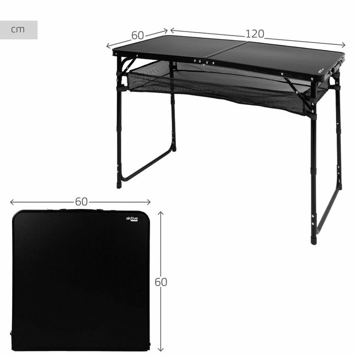 Color Baby Mesa Maletín Camping Aluminio 120X60Xh60/70Cm Ajustable